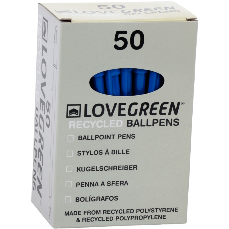 Boîte de 50 stylos bille Lovegreen bleu