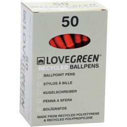 Boite de 50 stylos Lovegreen rouge