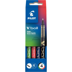 Pochette de 4 rollers V-Ball 0,7 mm assortis