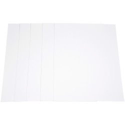 Paquet de 5 feuilles de carton épais, 2 côtés blancs, format 50 x 65 c
