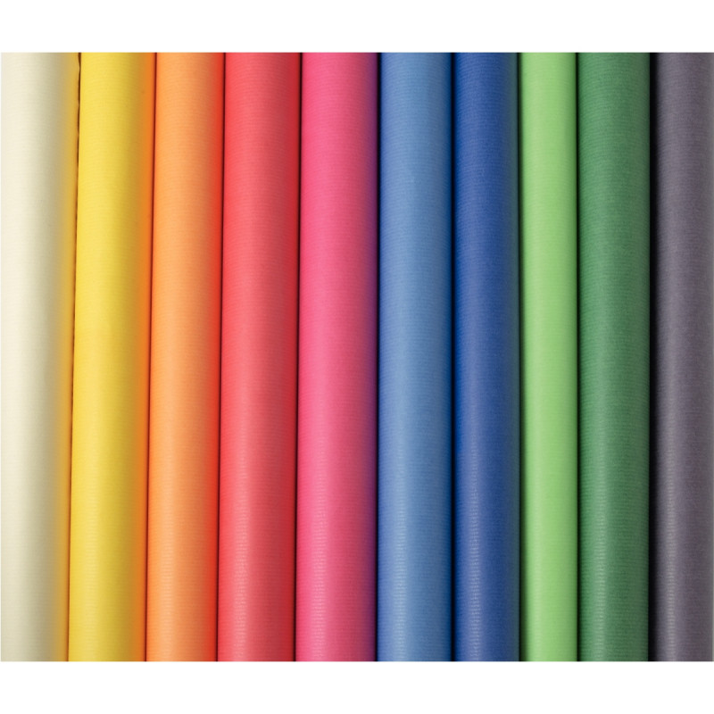 Boîte de 10 rouleaux de papier kraft format 3 x 0,70 m couleurs assort