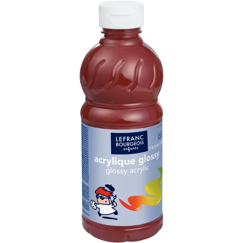 Flacon 500ml d'acrylique Glossy Lefranc Bourgeois, terre de sienne brû