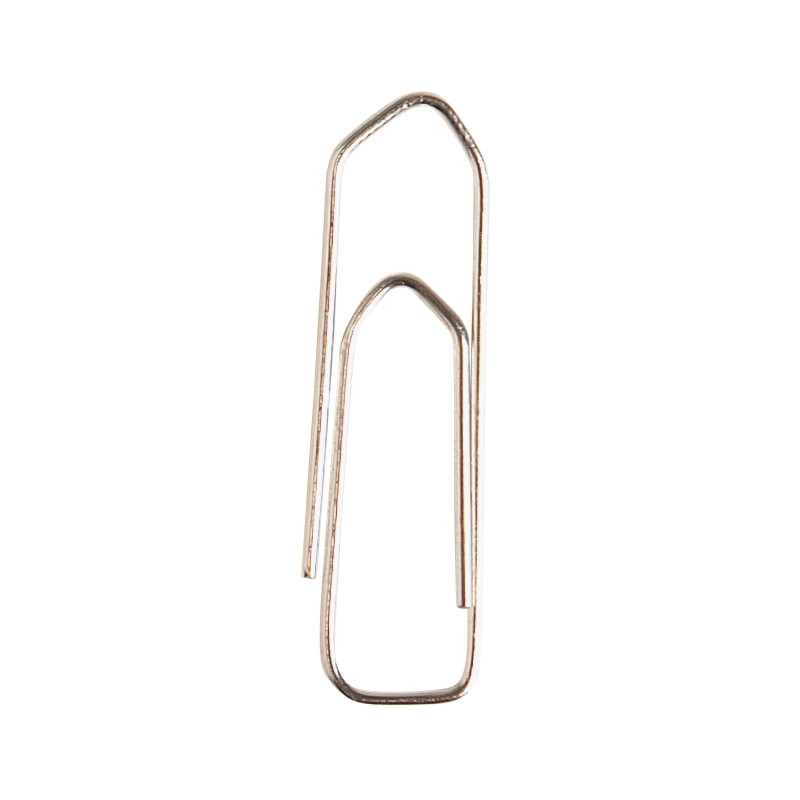 Boîte de 1000 trombones 32 mm bout chevron nickelé