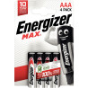 Blister de 4 piles 1.5 volts alcaline AAA MAX / LR03