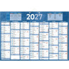 Calendrier semestriel 7 mois par face 38,5x54cm bleu