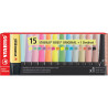 Set de bureau 15 surligneurs Boss assortis
