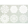 Lot de 6 pochoirs en plastique Mandala