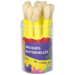 Pot de 9 brosses taille maxi, en soie de porc avec colerette anti sali