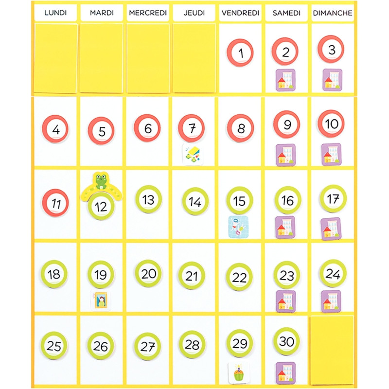 Calendrier magnétique à construire
