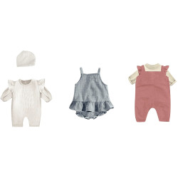 Lot de 3 tenues filles pour poupées 21 cm