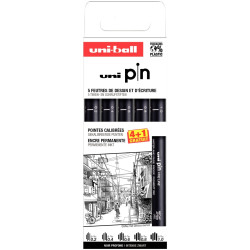 Pochette 5 feutres pointes paires noir dont 1 gratuit