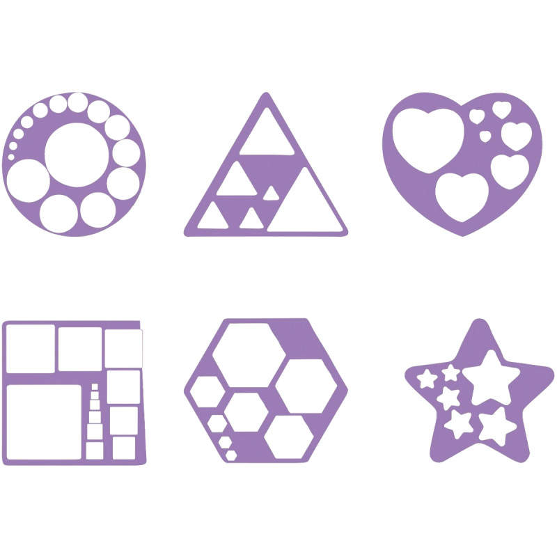 Lot de 6 pochoirs formes géométriques