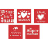 Lot de 5 pochoirs MAMAN
