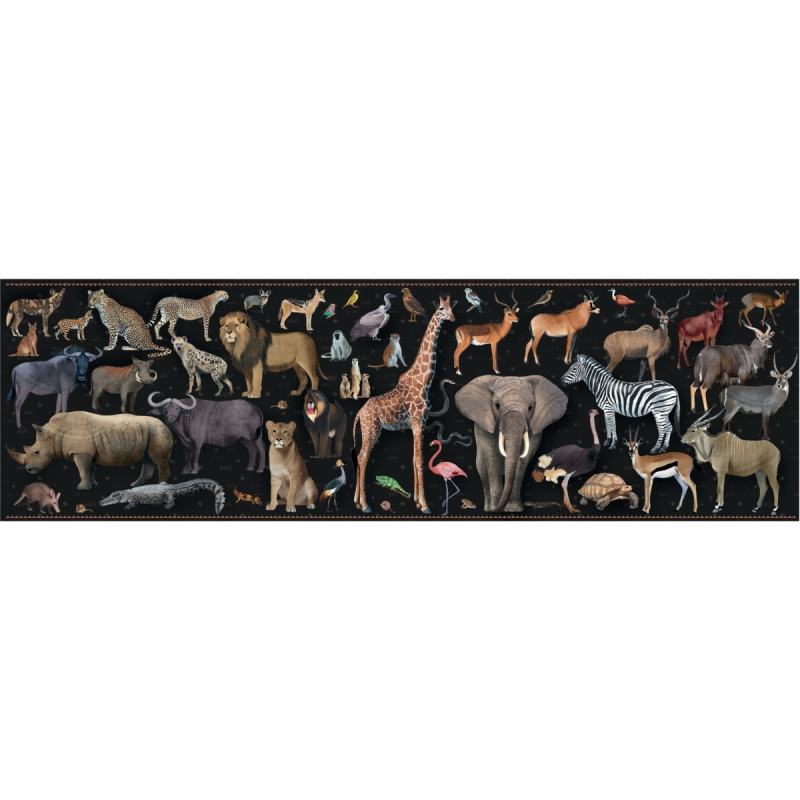 Puzzle panoramique 200 pièces, les animaux menacés