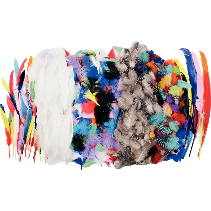 Sac de 1000 plumes assorties - environ 110grammes