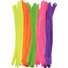 Sac de 100 chenilles diamètre 6mm longueur 30 cm Fluo assortis