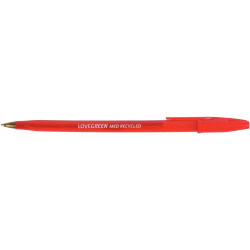 Stylo bille Lovegreen pointe moyenne rouge