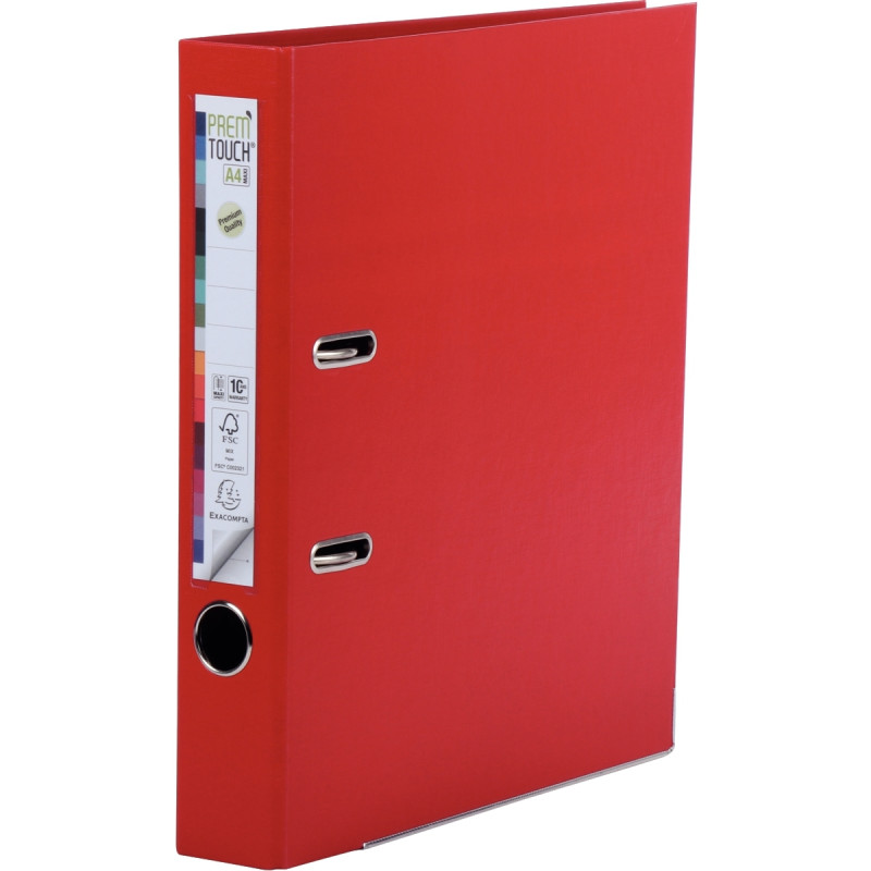 Classeur à levier PREM'TOUCH format A4+, dos 5 cm, rouge