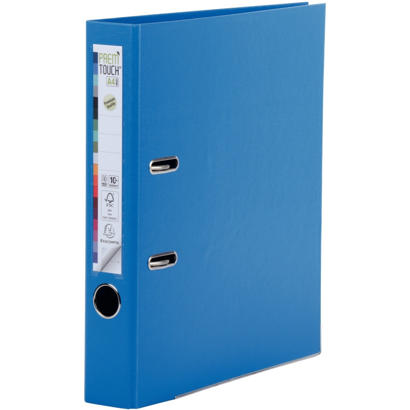 Classeur à levier PREM'TOUCH format A4+, dos 5 cm, bleu moyen