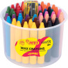 Pot de 60 crayons de cire vives assortis + 1 taille crayon