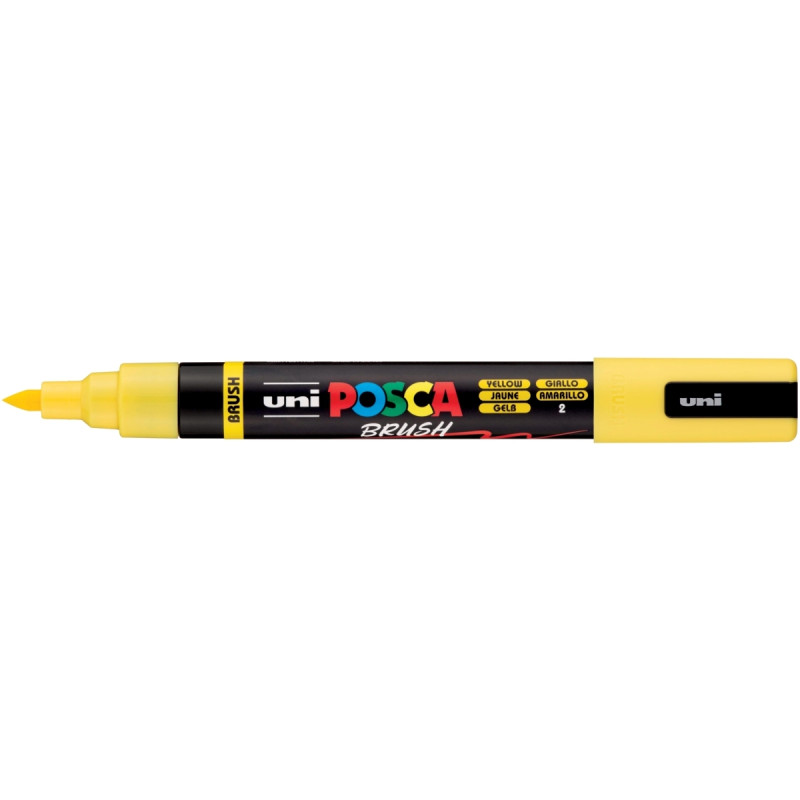 Marqueur Posca pointe moyenne Brush jaune