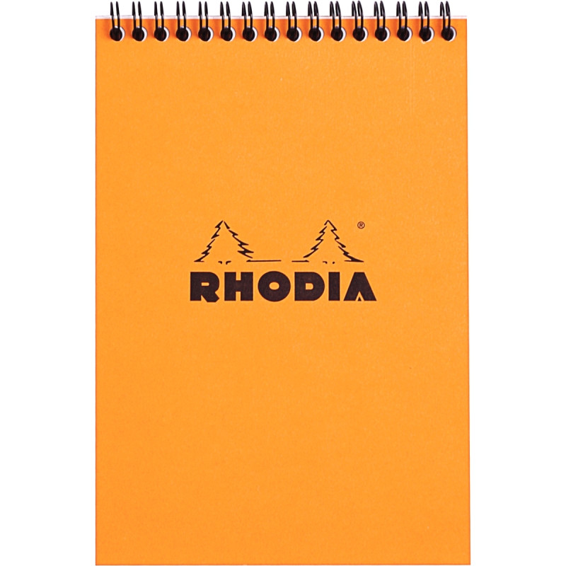 Bloc-notes à reliure intégrale RHODIA orange, format A5, 160 pages, qu