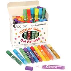 Blister 50 tubes glitter 10 ml glue pailleté assortiments coloris
