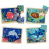 Lot de 4 puzzles, les animaux de la mer