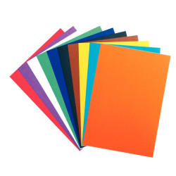 Paquet de 100 feuilles de carton couleur, 340 grammes, format : 29 x 4