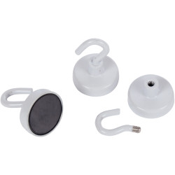 Blister 3 crochets de suspension magnétique diamètre 25mm blanc