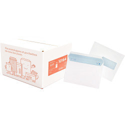 Boite de 500 enveloppes blanches 162x229mm 80g bande silliconnée fenêt