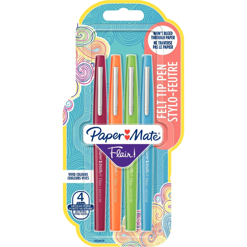 Blister de 4 feutres Flair Fun assortis