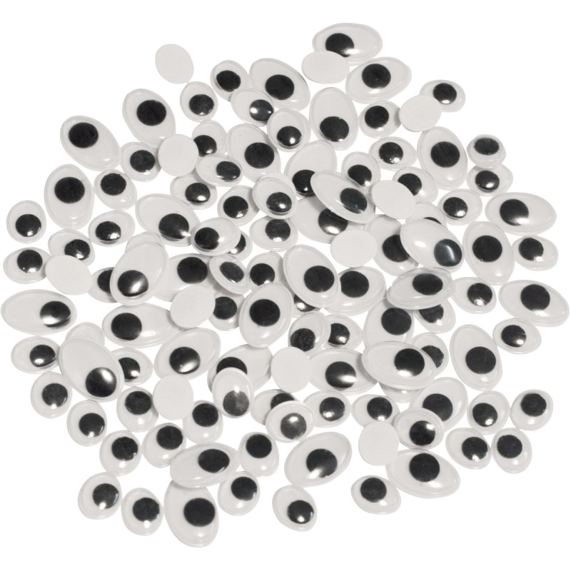 Sachet de 150 yeux mobiles adhésifs ovales