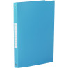 Classeur 4 anneaux en polypropylène opaque, format A4, dos 2,5 cm, ble