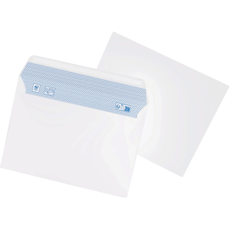 Boite de 500 enveloppes blanches 114x162mm 80g autocollante