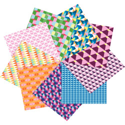Pochette de 60 feuilles Origami Geometric format 20 x 20 cm