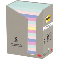 Tour distributrice de 16 blocs de 100 feuilles post-it recyclées 76 x
