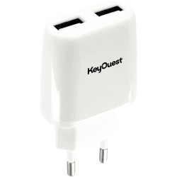 Chargeur secteur 2 ports USB-12W rapide blanc