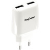 Chargeur secteur 2 ports USB-12W rapide blanc
