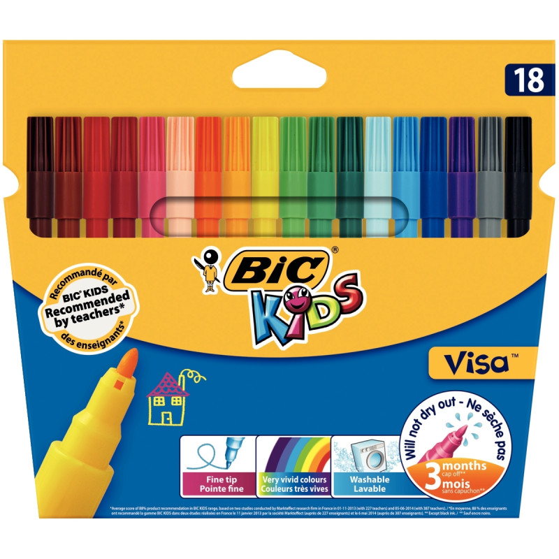 Pochette de 18 feutres Visa assortis