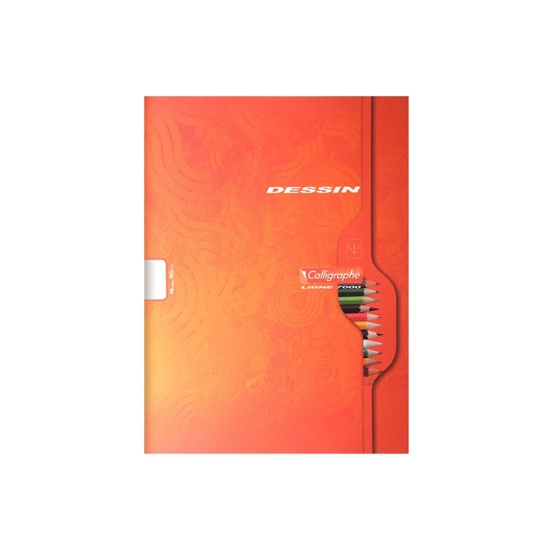 Cahier de dessin 96 pages, format 24x32 cm, uni blanc, papier 120g