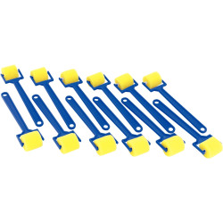 Paquet de 12 rouleaux à peindre en mousse 25 mm avec manche en plastiq