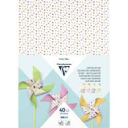 Paquet de 40 feuilles carton décoration assorties format 25 x 35 cm