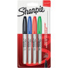 Pochette de 4 marqueurs Sharpie ogive pointe fine assortis