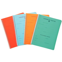 Cahier de texte 124 pages couverture polypropylène, format 17x22 cm, s
