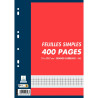 Feuillets mobiles 400 pages 70g, format A4, seyès blanc