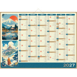 Calendrier semestriel 6 mois par face Zen 40,5x55cm