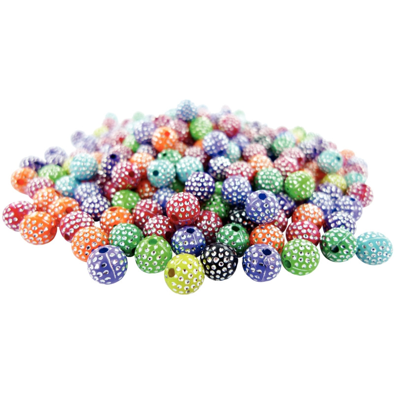 Sac de 1000 perles en plastique effet diamentée