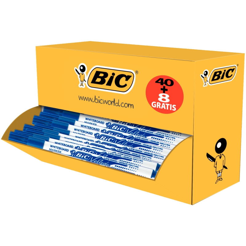 Pack de 48 feutres Velleda 1721 pointe fine bleus dont 8 gratuits