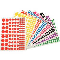 Pochette de 1 040 gommettes adhésives format ronds assortis